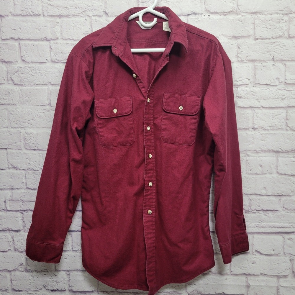 VTG‎ Five Brother Burgundy Chamois Shirt Size L Tallman Soft Outdoor Workwear